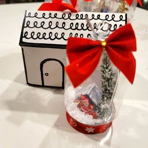 Personalized Snowglobe with Santa Claus .Beautiful Christmas Ornament.Holyday gi